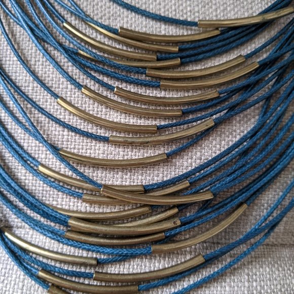 Dark Turquoise Corded Collar Necklace - Picture 3 of 4